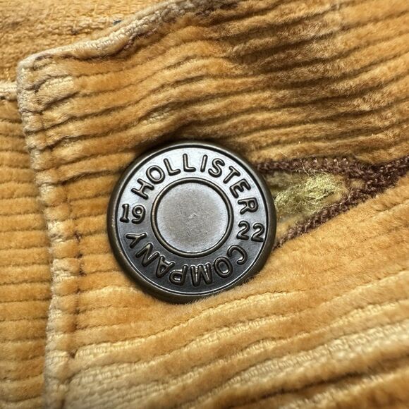 Vintage 90s Hollister Womens 30” Waist Low Rise Corduroy Gold Yellow Flare Pants - Picture 4 of 10